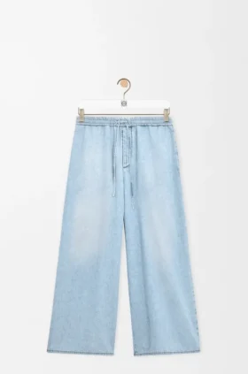 Byxor med dragsko i denim