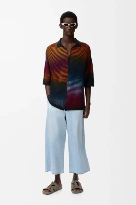Byxor med dragsko i denim