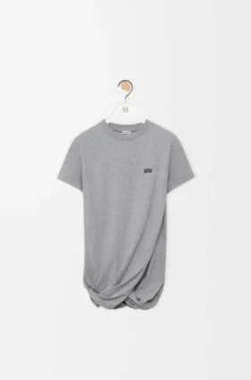 Draperad T-shirt i bomull
