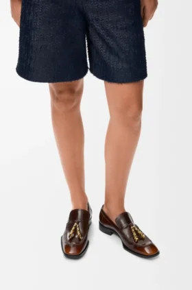 Edge-loafer i borstat kalvskinn