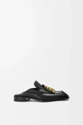 Edge-loafer-mule i borstat kalvskinn