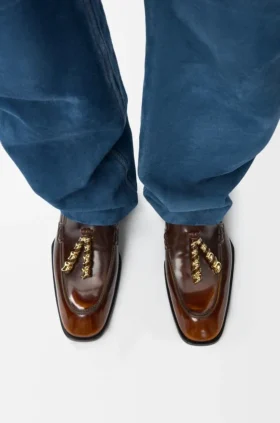 Edge Loafer-mule i borstat kalvskinn