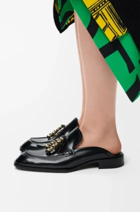 Edge-loafer-mule i borstat kalvskinn