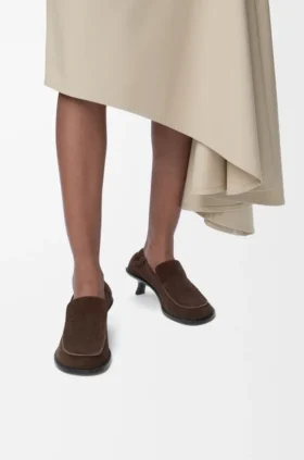 Flex loafer i kalvskinn i mocka