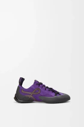 Grip-sneaker i kalvskinn i mocka
