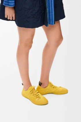 Grip-sneaker i kalvskinn i mocka