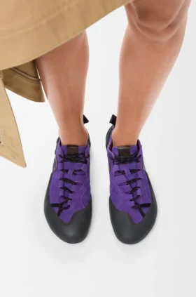 Grip-sneaker i kalvskinn i mocka