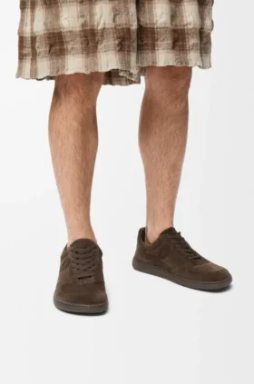 Jambo-sneakers i kalvskinn i mocka