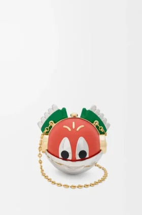 Knight Cat-clutch i metall och nappa-lammskinn