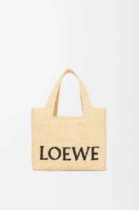 Liten loewe Font Tote i raffia