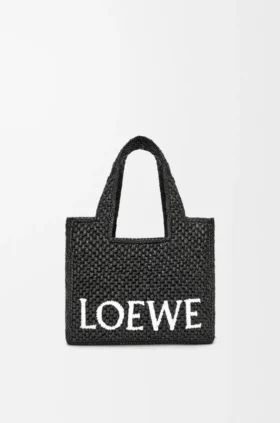 Liten loewe Font Tote i raffia