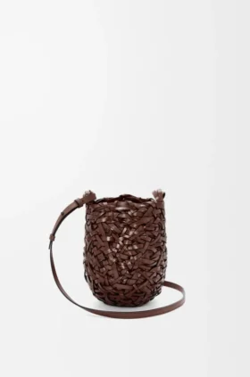 Liten Nest Basket-väska i kalvskinn