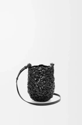 Liten Nest Basket-väska i kalvskinn