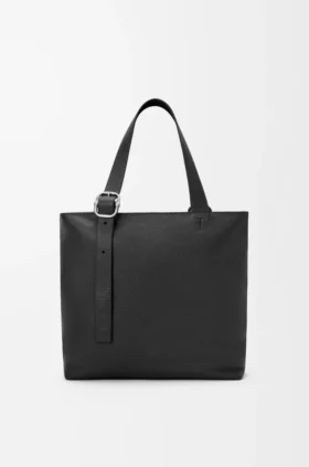 Loop Zipped Tote i mjukt, kornat kalvskinn
