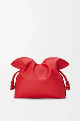 Medium Coil Flamenco-clutch i nappa-kalvskinn
