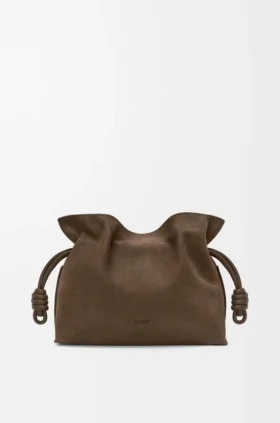 Medium Flamenco-clutch i kornad nubuck