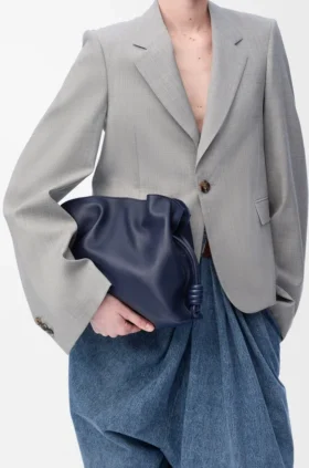 Medium Flamenco-clutch i nappa-kalvskinn