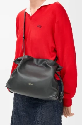 Medium Flamenco-clutch i nappa-kalvskinn