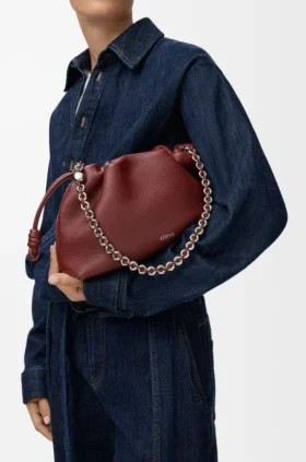 Medium Flamenco Purse i finkornigt kalvskinn