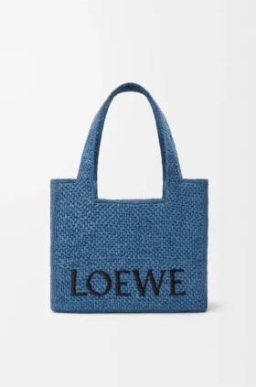 Medium loewe Font Tote i raffia
