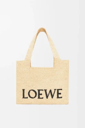 Medium loewe Font Tote i raffia