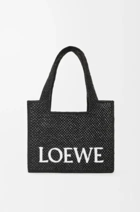 Medium loewe Font Tote i raffia