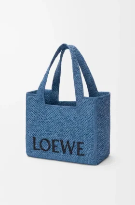 Medium loewe Font Tote i raffia