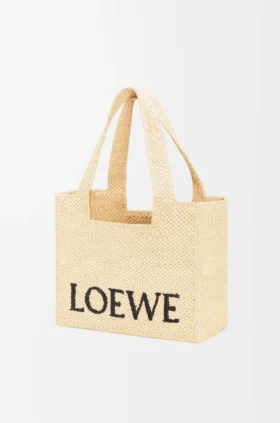 Medium loewe Font Tote i raffia