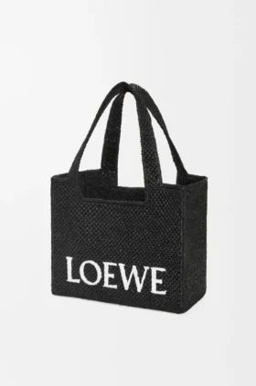 Medium loewe Font Tote i raffia