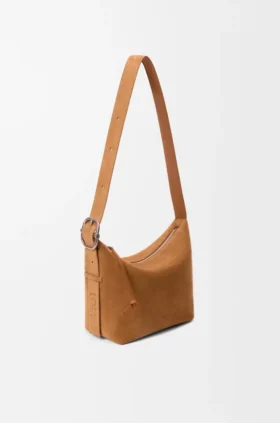 Medium Loop Hobo i kalvskinn i mocka