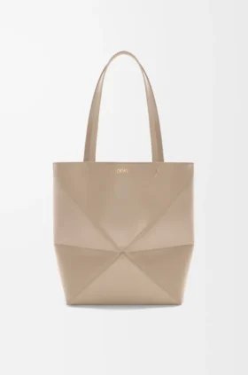 Medium Puzzle Fold-toteväska i glansigt kalvskinn