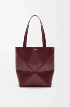 Medium Puzzle Fold-toteväska i glansigt kalvskinn