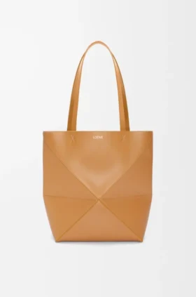 Medium Puzzle Fold-toteväska i glansigt kalvskinn