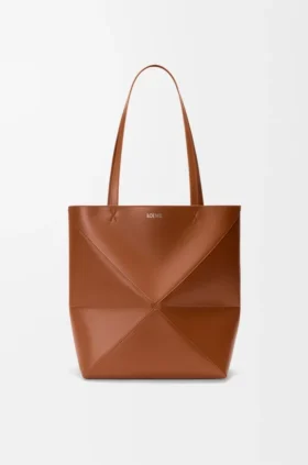 Medium Puzzle Fold-toteväska i glansigt kalvskinn