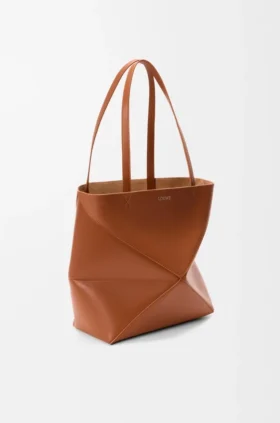 Medium Puzzle Fold-toteväska i glansigt kalvskinn