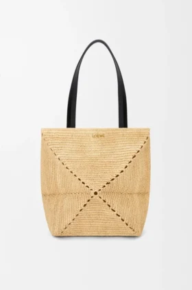 Medium Puzzle Fold-toteväskor i raffia