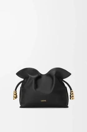 Mini Coil Flamenco-clutch i nappa-kalvskinn