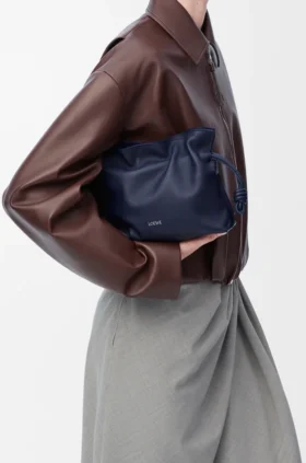 Mini Flamenco-clutch i nappa-kalvskinn