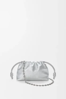 Mini Flamenco Purse i kalvskinn med moiré-tryck