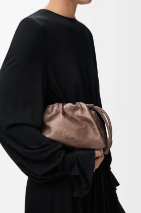 Mini Flamenco Purse i kalvskinn med moiré-tryck