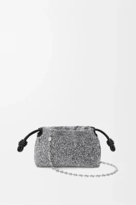 Mini Flamenco Purse i pärlor och nappa-lammskinn