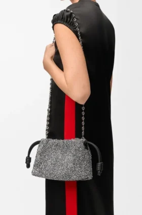 Mini Flamenco Purse i pärlor och nappa-lammskinn