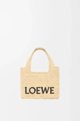 Mini Loewe Font Tote i raffia