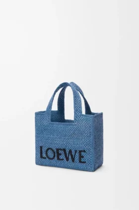 Mini Loewe Font Tote i raffia