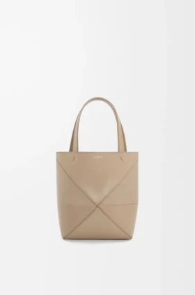 Mini Puzzle Fold-toteväskor i glansigt kalvskinn