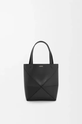 Mini Puzzle Fold-toteväskor i glansigt kalvskinn