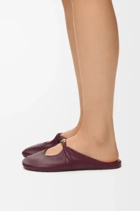 Mjuk Pebble-mule i nappa-lammskinn
