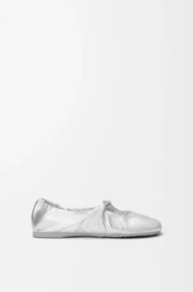 Pebble mjuk ballerina i laminerat nappa-lammskinn