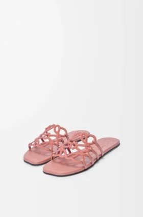 Petal Anagram-sandaler i strassprydd mocka