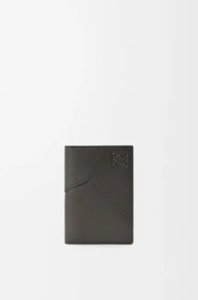 Puzzle-kortfodral med två fack i klassiskt kalvskinn